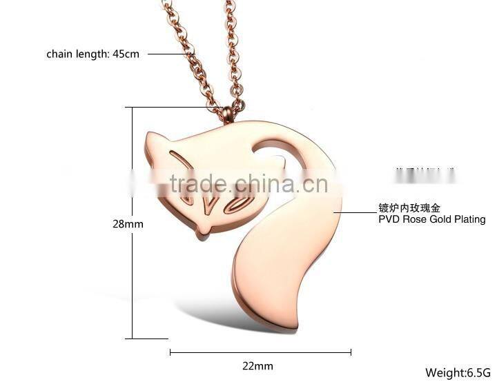 KSTONE Fox Designs Stainless Steel Rose Gold Stud Earrings For Girls