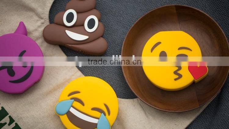Emoji funny power bank,tears,kiss,poop,angry 2600mah Emoji power bank