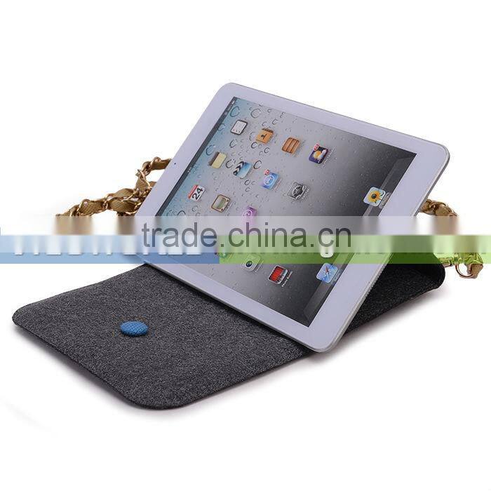 Micro fiber slim messenger for iPad mini and 7 inch tablet PC metal shoulder strap