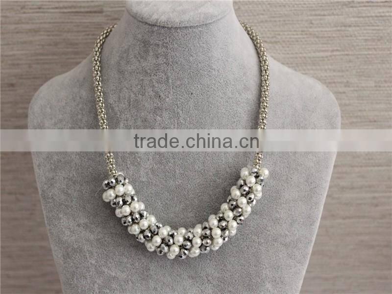 2016 Hot selling fashion jewelry beads necklace gold plated necklace with beautiful pearl