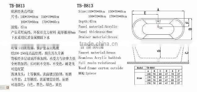 Double drain elderly walk in bathtub safety tub massage bathtub sitting bathtub