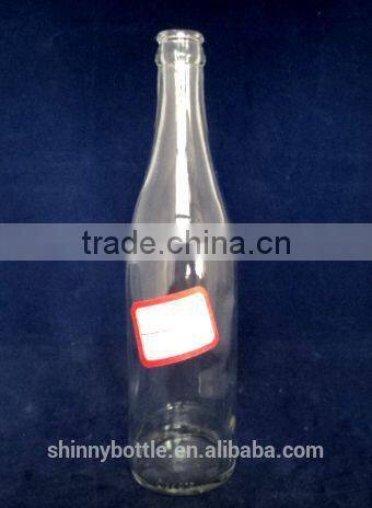 Large volume clear glass bottle for beer, sauces container