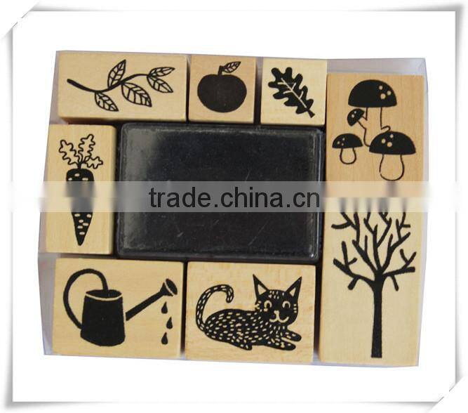 fashionable wooden stamp set for kids