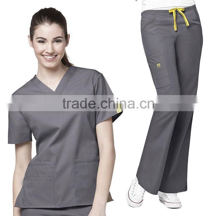 China Manufacturer TC Medical Uniform Scrub Top Sale / PolyCotton Medical Scrubs, Nursing Scrubs OEM Scrub Sets,