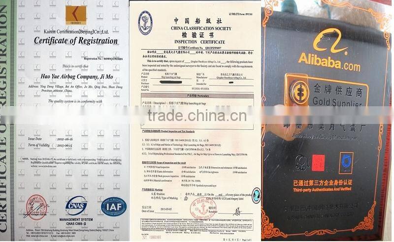 Salvage pneumatic rubber ship launching marine airbag