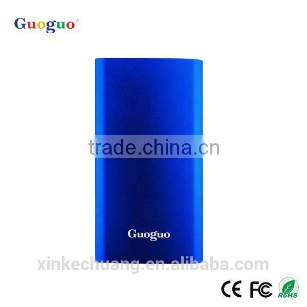 Guoguo promotion polymer aluminium metal 2000mAh thin portable power bank for iphone7