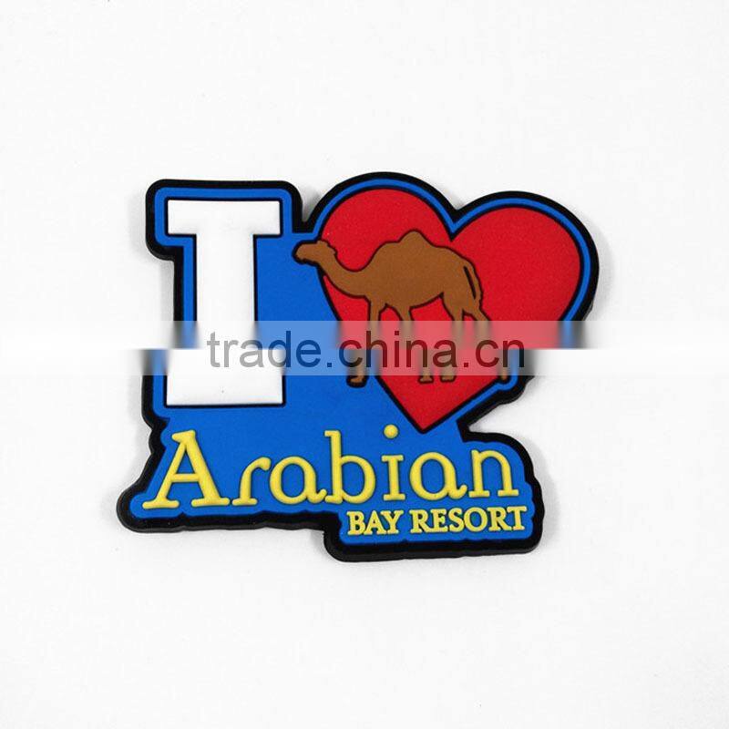 Custom made rubber logo printed heart shape fridge magnet