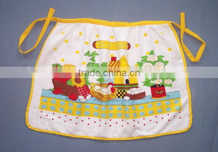cotton frabric terry cotton pigment printing waist apron