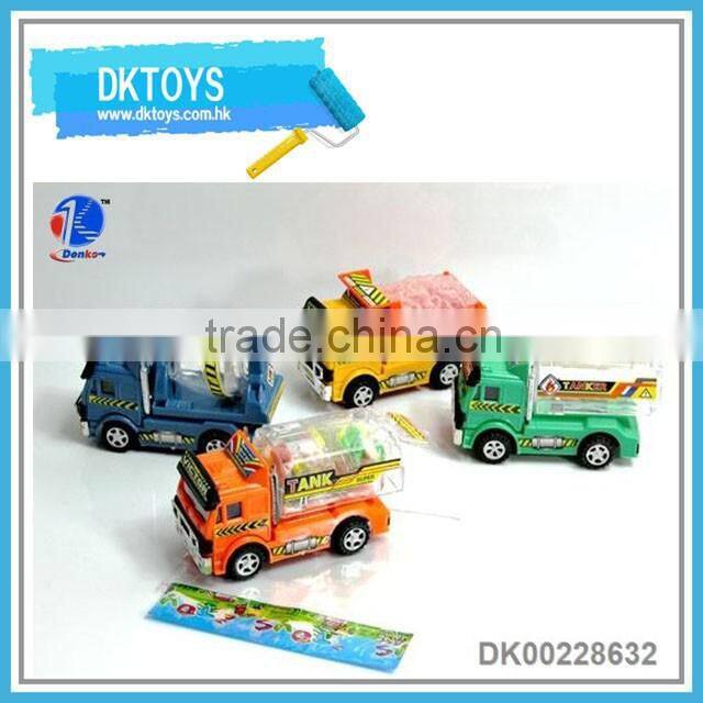Low Price Construction Truck Pull Back Car Toys With Candy