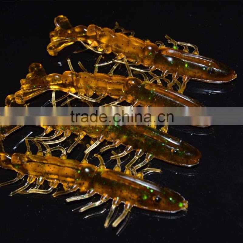 6Pcs Bionic Shrimp Prawn Bait Soft Bait Artificial Fishing Lure Fishing Tackle
