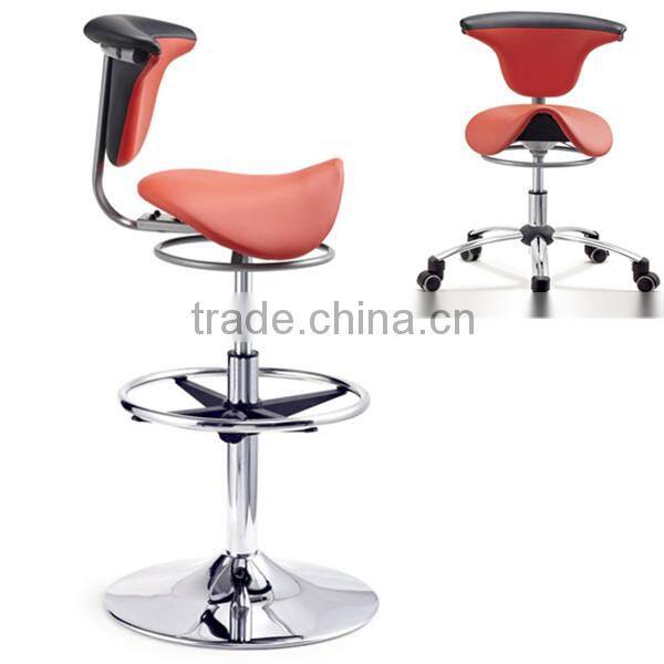 European design sensual salon stool /fashionable salon stool/ classic salon saddle stool with beautiful design backrest