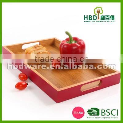 High quality Wood serving tray with color painting for hotel