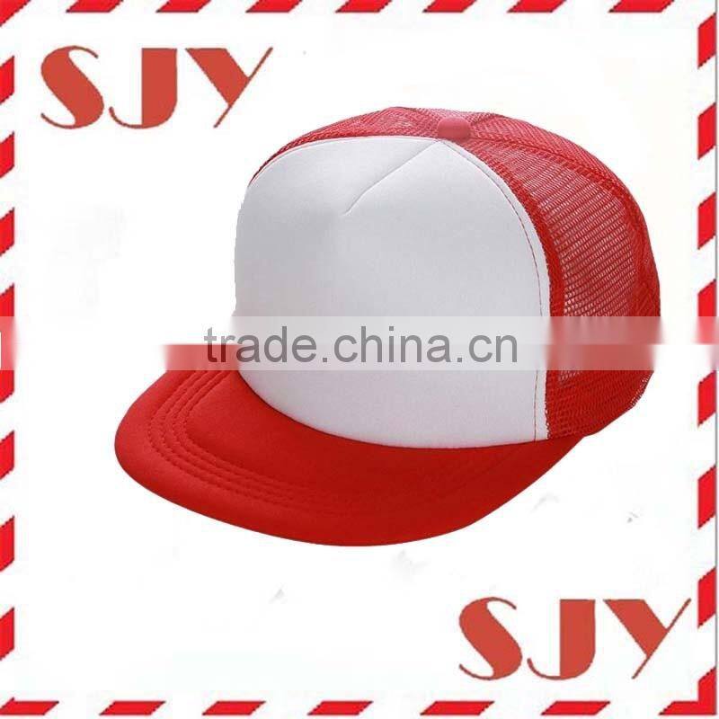 Adjustable Blank Wholesale Flat Brim Mesh Trucker Cap