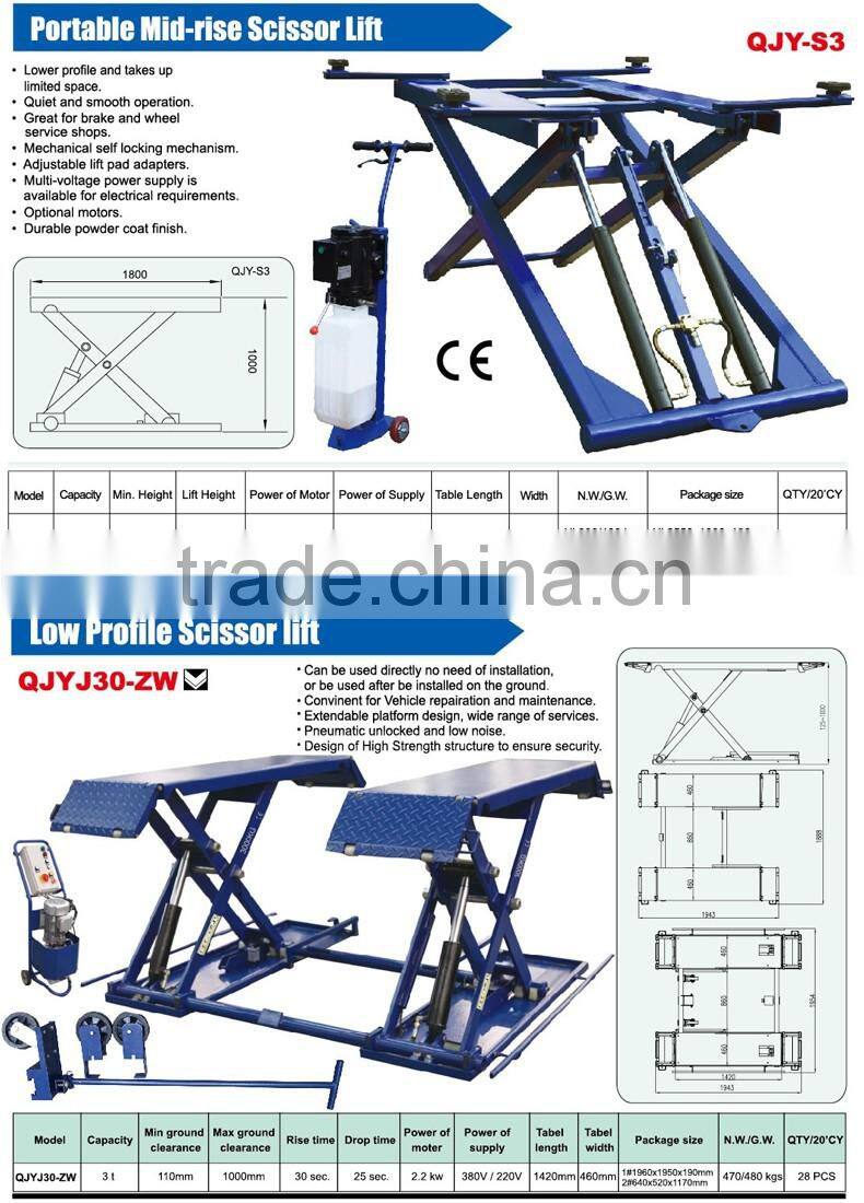 3.5T Low profile scissor car list