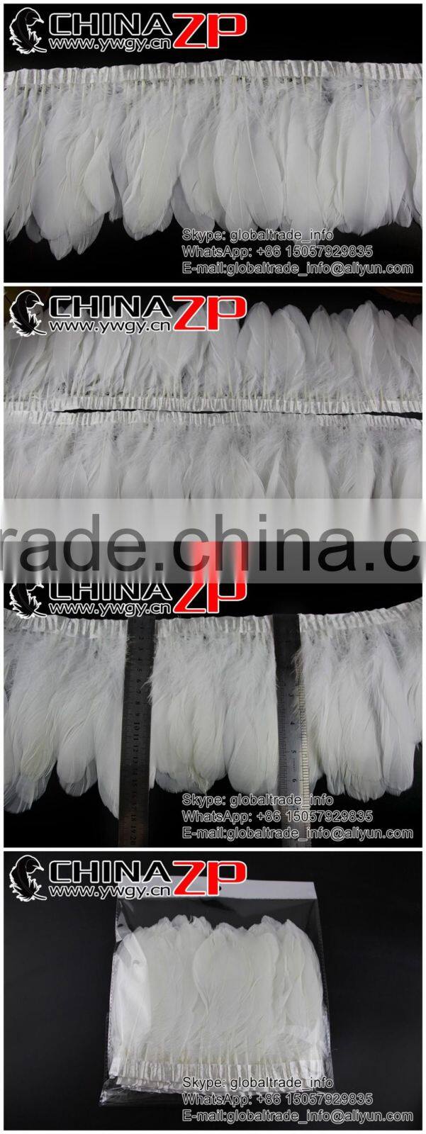 Leading Supplier ZPDECOR Good Quality Loose Cheap Bleached Goose Satinettes Feathers Trim