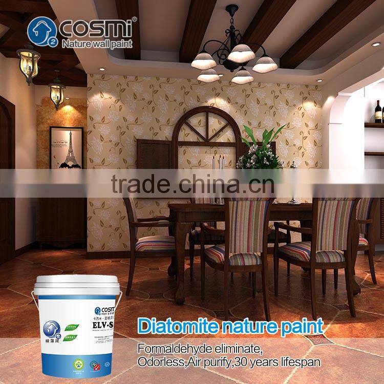 Fibre decor wall coating made of diatomaceous earth