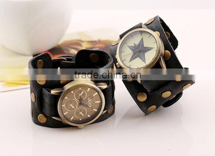 2015 Vintage handmade men's leather watch bracelet