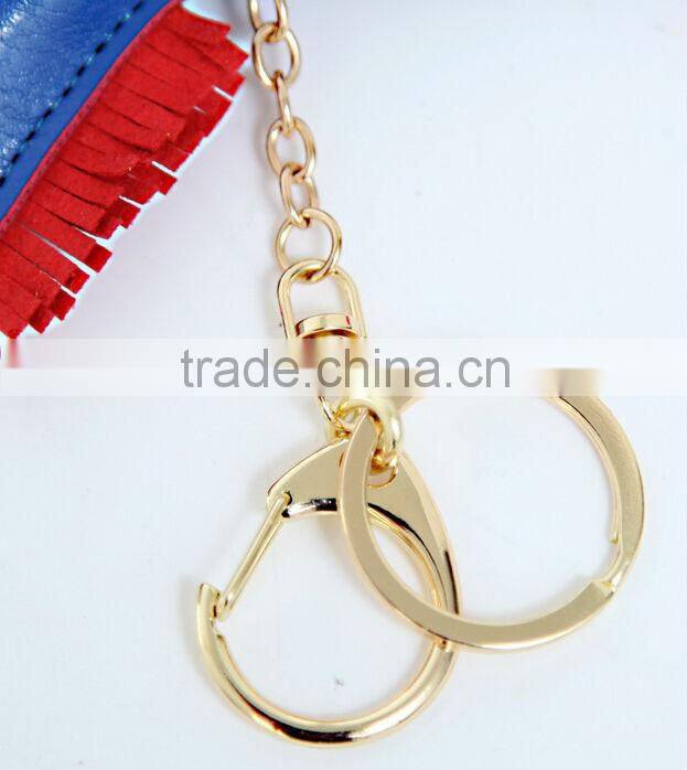 ITANLY style PU pony animals leather keychain with metal keychain keyring