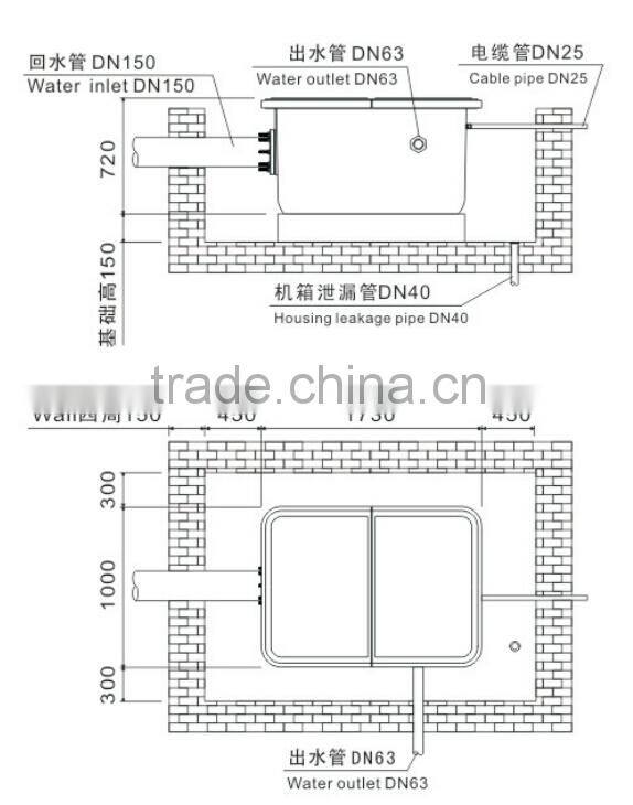 Factory high quality Acrylic in-ground swimming pool filter with high flow rate