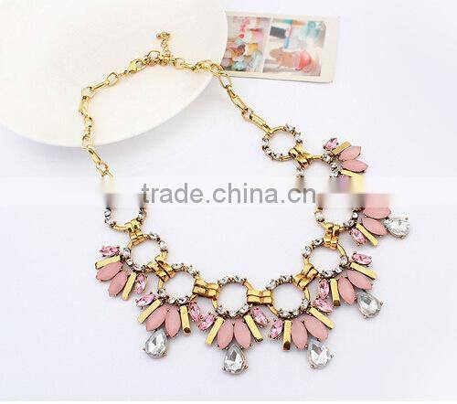 Blue Green Pink Vintage Choker Collar Pendant Statement Necklace Women Necklaces & Pendants Fashion Necklaces for Women 2014