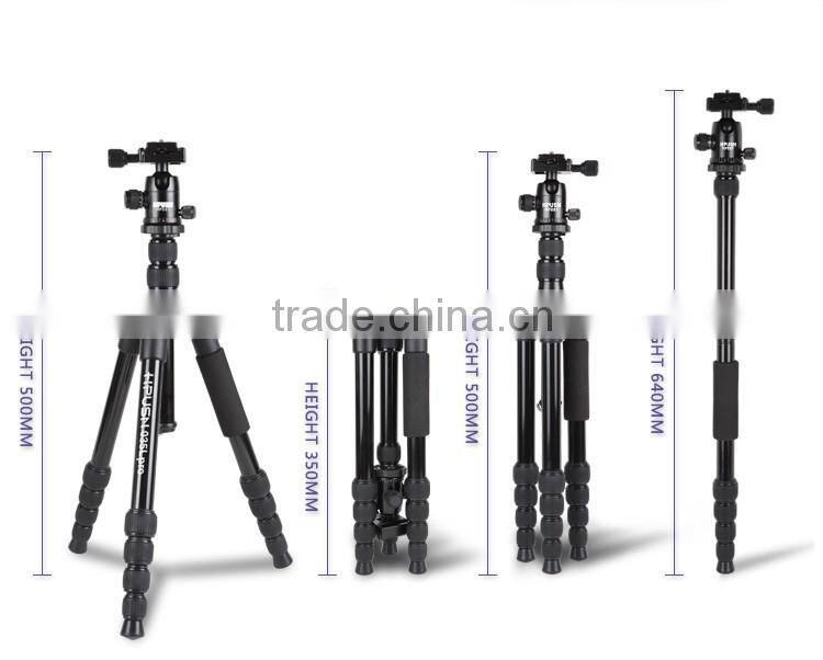 Hpusn 035lpro professional ball head aluminum tripod portable travel dslr camera tripods