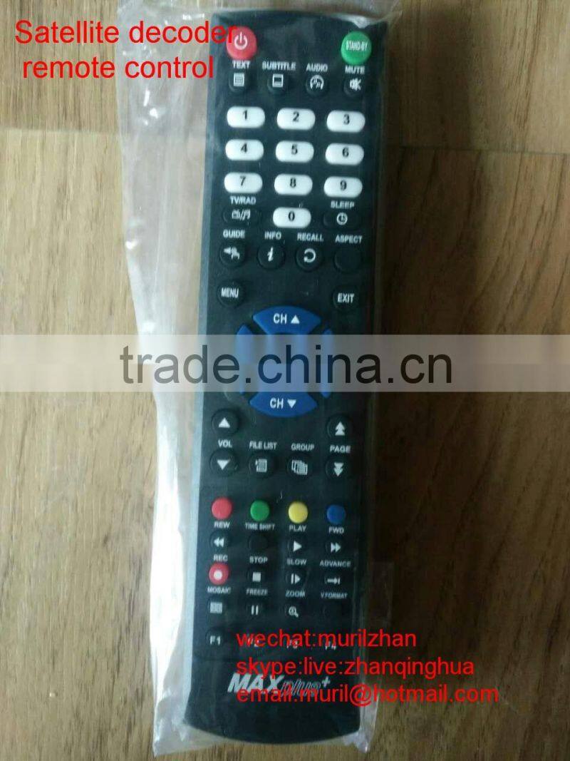 High Quality Black 55 keys MAXplus remote control for Integrated Receiver Decoder