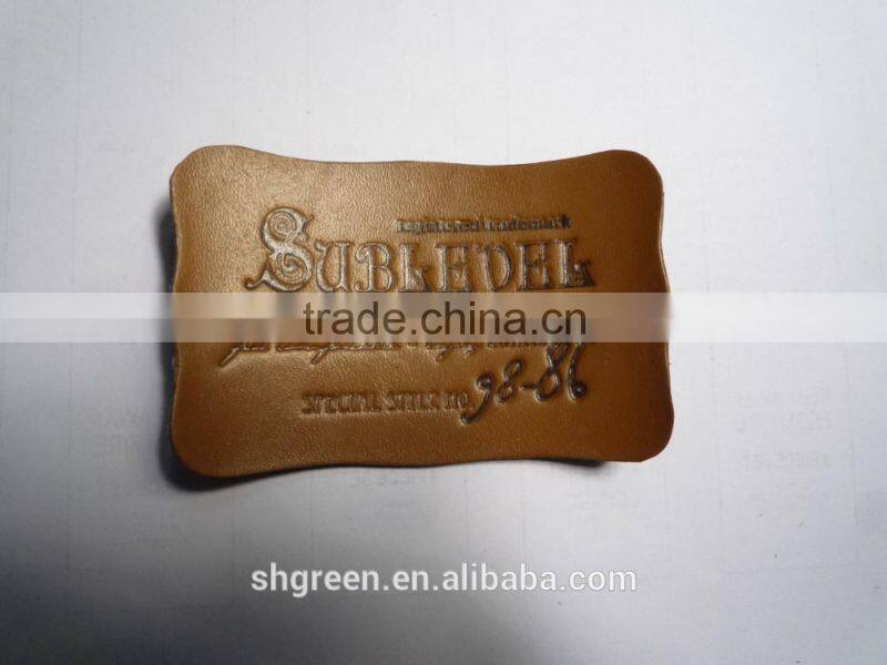 Durable genuine cowhide leather labels
