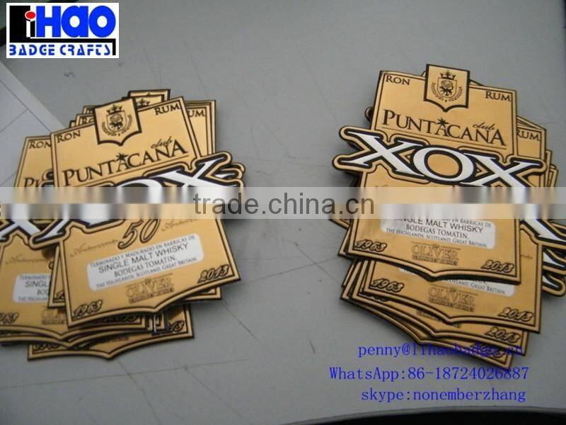 embossed metal labels for wine e-liquid labels embossed foil label