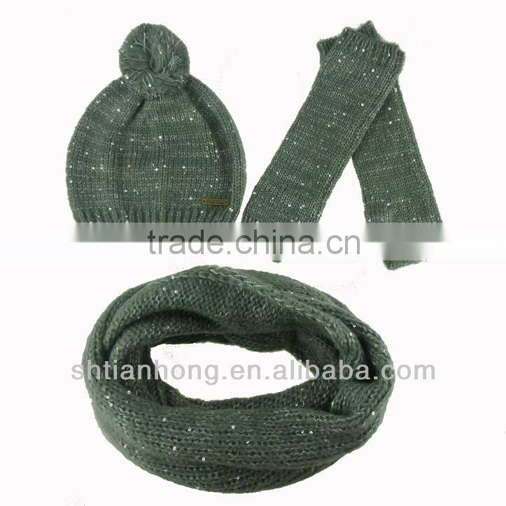 winter christmas knitting scarf glove and beanie