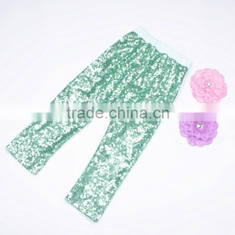 Wholesale boutique baby sequin pants multi-color shiny pants sequin pants for kids girls