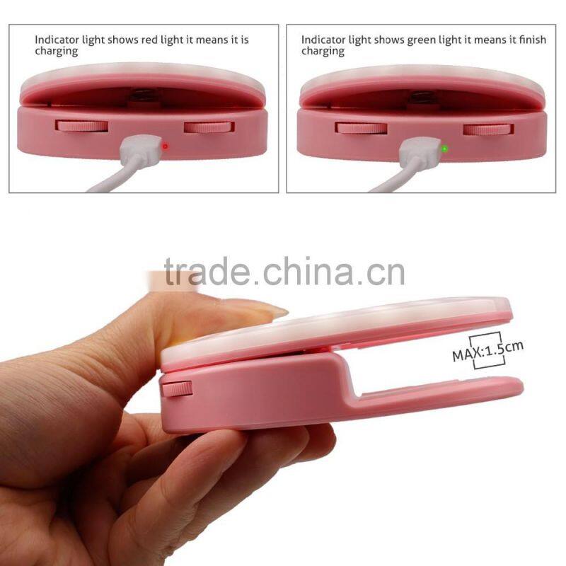 For iPhone Samsung Cellphone Fill Light Selfie Ring Light with 250mAh built in battery