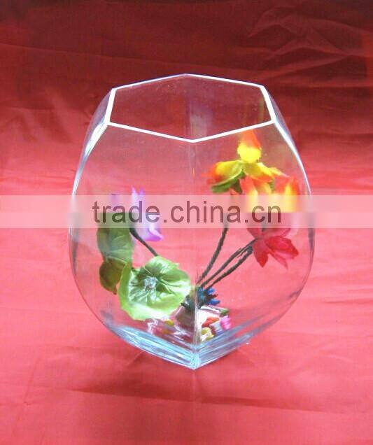 clear glass vase fish farm