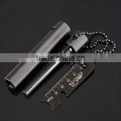 6-in-1 Flint Compass Scraper Bottle Opener Dividing Ruler Map Rangefinder