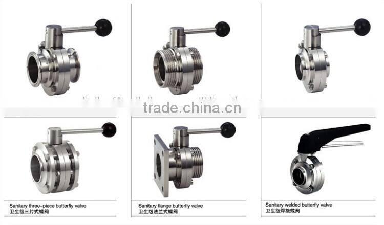 Stainless steel china suppliers sanitary butterfly valve
