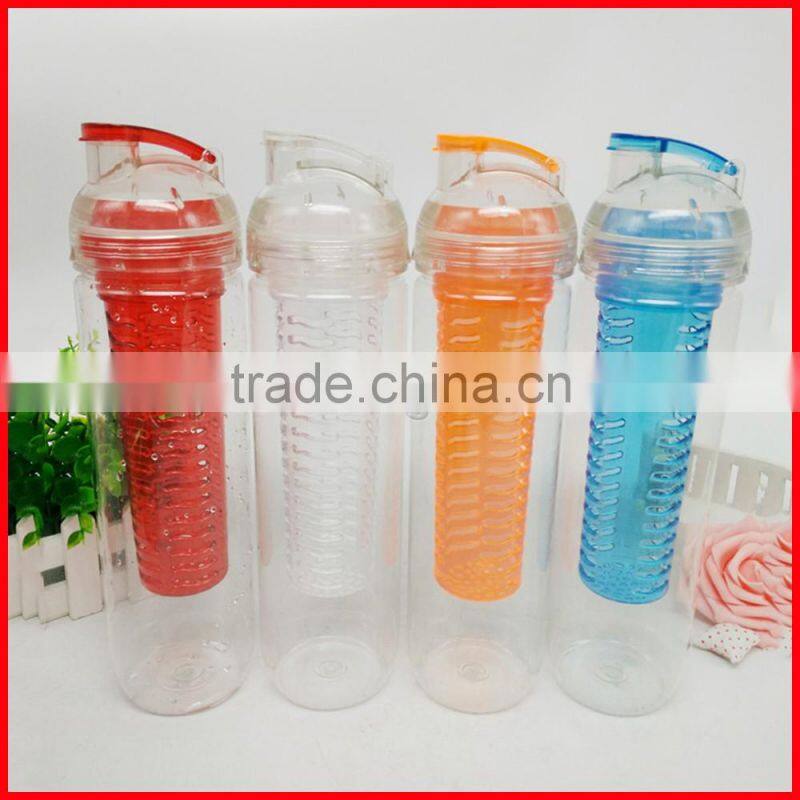 New 900ml Fruit Infuser Tritan Plastic Water Bottle Coffee Bottle Advertising Bottle