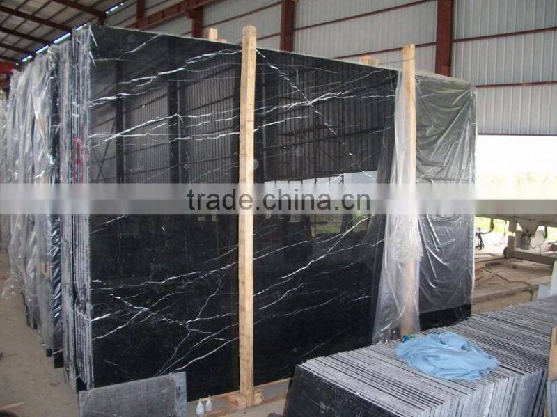 Hot sale black marquina marble slabs wall slab
