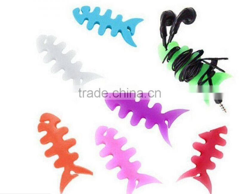 Fish Shaped Silicone cable holder &Silicone cable keeper&earphone cable winder