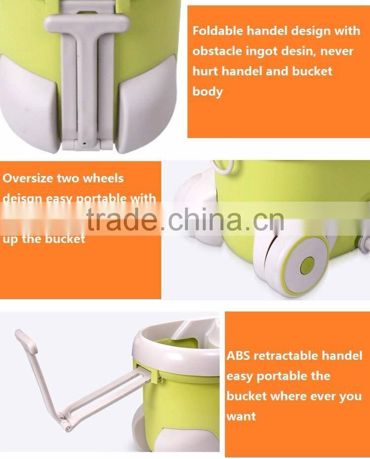 Vivinature retractable pole rolling spin mop two wheels 360 magic two mop heads with power saving system