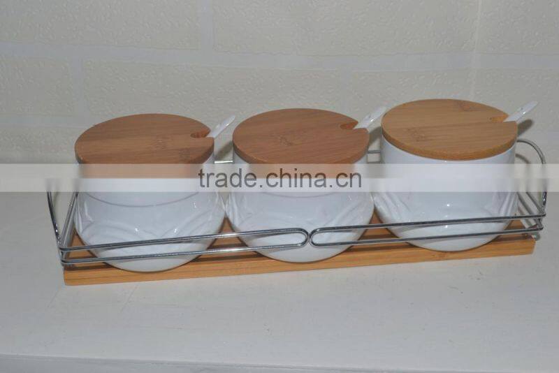 hot sale high quality 2015 new style bone porcelain canisters/pepper bottle sets/3pcs ceramic canister sets