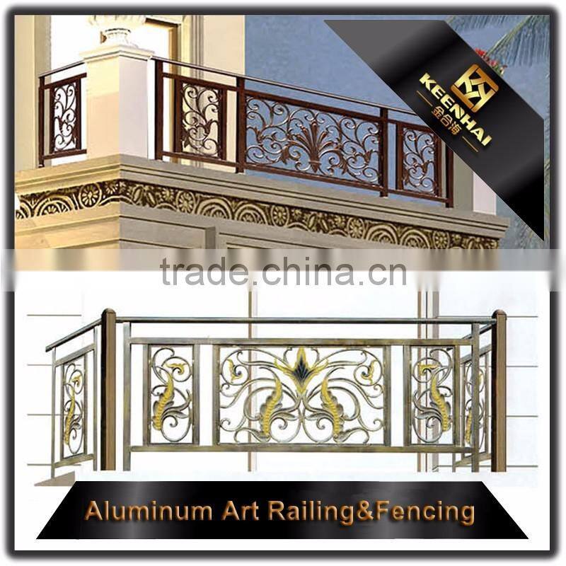 Modern Decorative Brass Finish Integral Balcony Aluminum Deck Railing