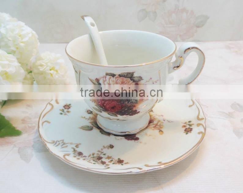 top grade porcelain ceramic coffee cups saucers set