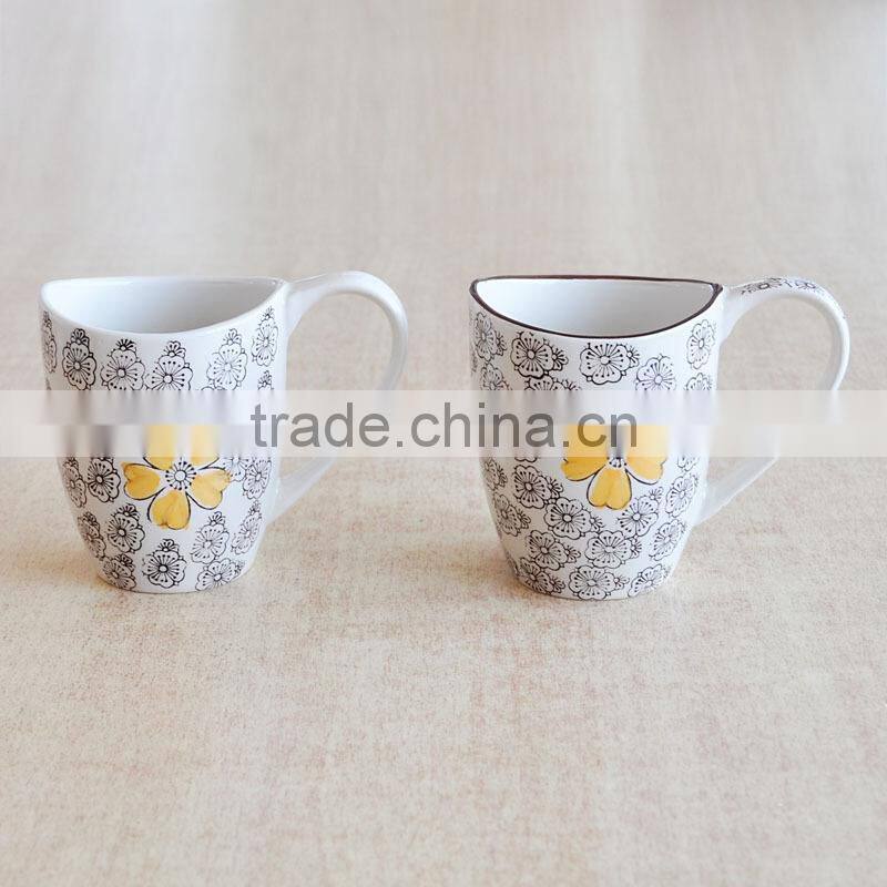 Japanese style ceramic mug with hand painting