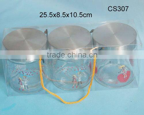 mini coffee glass jar with honey decal