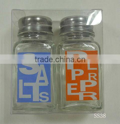 90ml glass salt and pepper shaker with PVC packing