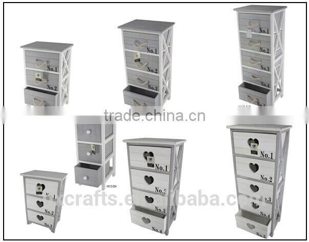 Gray paulownia wood chest with cushion and paper rope baskets