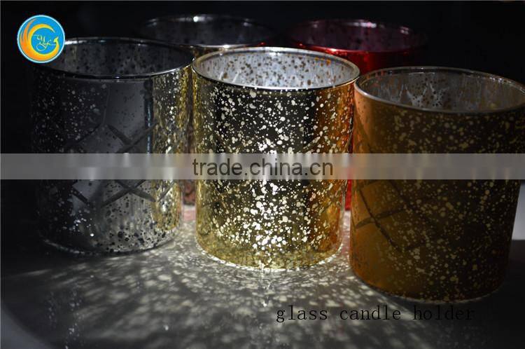 Elliptical Broken silver plating glass candle warmer