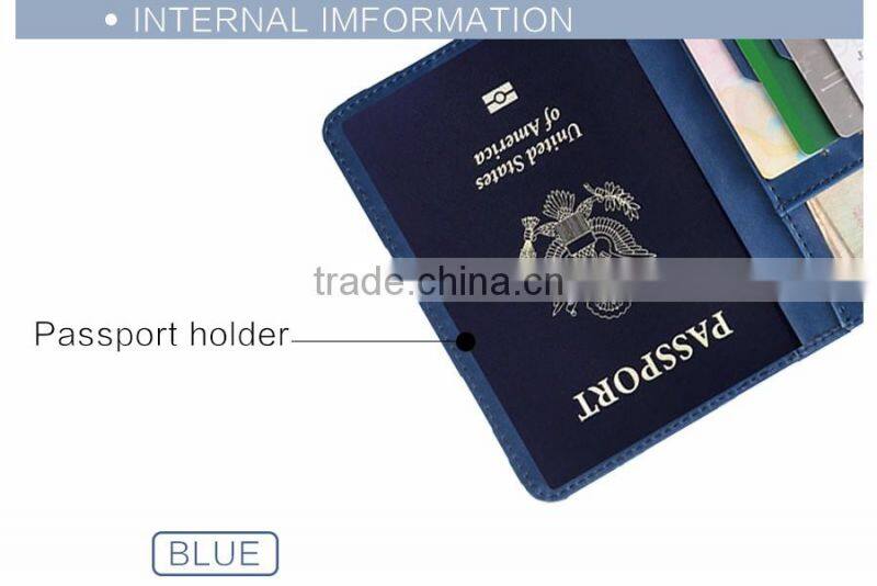 Wholesale custom high quality leather travel rfid passport holder