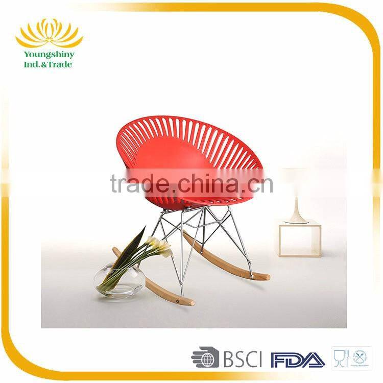 Manufacturer popular cheap plastic rocking chair with beech legs