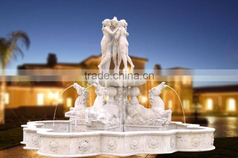 Hand Carving Marble Fountain of Four Beautiful Season Ladies Statue