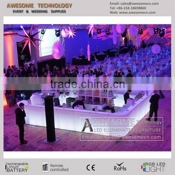 Led lighting modular jumbo bar table / bar counter set